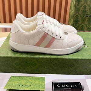 GUCCIScreener Dirty Round Toe Lace-Up Sneakers us7